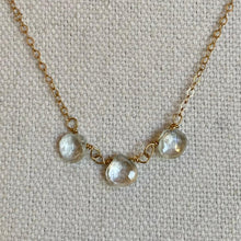 Load image into Gallery viewer, Gold Necklace with Gemstone Trio