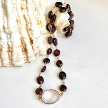 Load image into Gallery viewer, Garnet Necklace with Rose Quartz