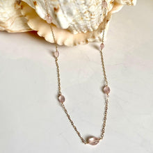 Load image into Gallery viewer, Gold Necklace with Rose Quartz
