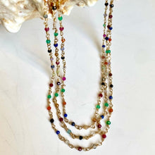 Load image into Gallery viewer, Long Multi Color Gemstone Mix Necklace