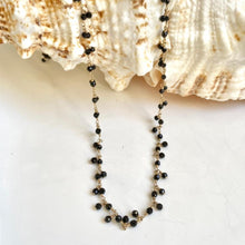 Load image into Gallery viewer, Long Black Spinel Cluster Necklace