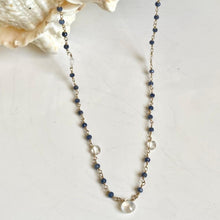Load image into Gallery viewer, Long Sapphire Necklace with Moonstone