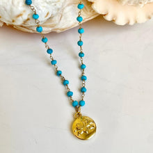Load image into Gallery viewer, Turquoise Necklace with Lotus