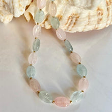 Load image into Gallery viewer, Morganite and Aquamarine Nugget Necklace