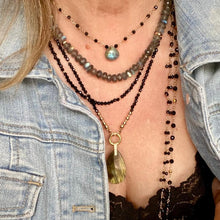 Load image into Gallery viewer, Black Spinel Necklace with Labradorite