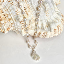 Load image into Gallery viewer, Pearl Necklace with Nugget Drop