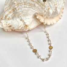 Load image into Gallery viewer, Pearl Necklace with Gold Coins