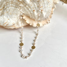 Load image into Gallery viewer, Pearl Necklace with Gold Coins