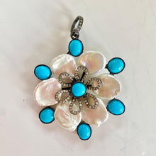 Load image into Gallery viewer, Turquoise Flower Pendant