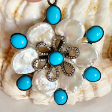 Load image into Gallery viewer, Turquoise Flower Pendant