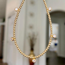 Load image into Gallery viewer, Gold Ball Necklace with CZ - Sparkle