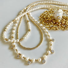 Load image into Gallery viewer, Gold beads, Pearl, CZ drops - Zoya