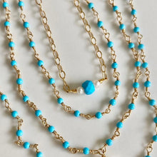 Load image into Gallery viewer, Gold Necklace with Turquoise Center