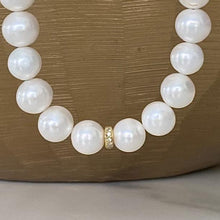 Load image into Gallery viewer, Pearl necklace with cubic zirconia