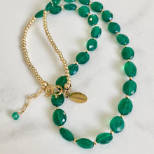 Load image into Gallery viewer, Onyx necklace with gold beads