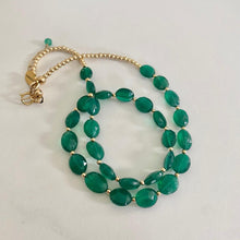 Load image into Gallery viewer, Onyx necklace with gold beads