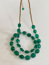 Load image into Gallery viewer, Onyx necklace with gold beads