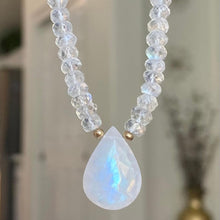 Load image into Gallery viewer, Moonstone necklace with large moonstone drop