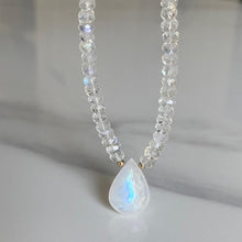 Load image into Gallery viewer, Moonstone necklace with large moonstone drop