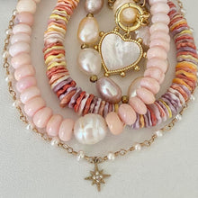 Load image into Gallery viewer, Pink opal necklace with pearl center