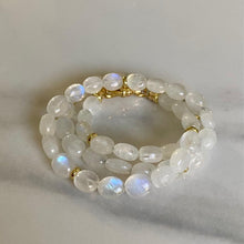 Load image into Gallery viewer, Rainbow moonstone with gold accents