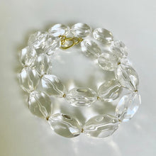 Load image into Gallery viewer, Crystal quartz necklace with gold accents
