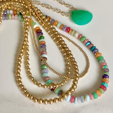 Load image into Gallery viewer, Multi color gemstone necklace with gold accents