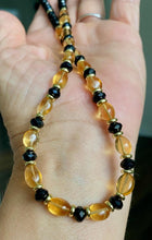 Load image into Gallery viewer, Citrine Necklace with Black Spinel