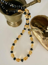 Load image into Gallery viewer, Citrine Necklace with Black Spinel