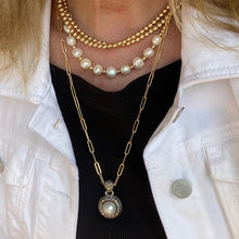 Load image into Gallery viewer, Gold Ball with Freshwater Pearls