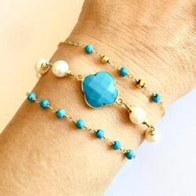 Load image into Gallery viewer, PYRITE WITH TURQUOISE BRACELET
