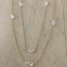 Load image into Gallery viewer, Long Gold Necklace with Aquamarine - Azure