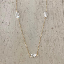 Load image into Gallery viewer, Long Gold Necklace with Aquamarine - Azure