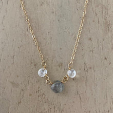 Load image into Gallery viewer, Gold Necklace with Gemstone Trio