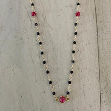 Load image into Gallery viewer, Black Spinel Choker with Ruby