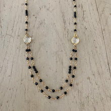 Load image into Gallery viewer, Black Spinel Necklace with Crystal - Cher