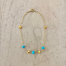 Load image into Gallery viewer, Pyrite Bracelet with Turquoise