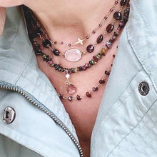 Load image into Gallery viewer, Garnet Cross Necklace