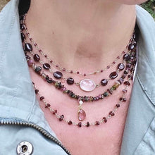 Load image into Gallery viewer, Garnet Cross Necklace