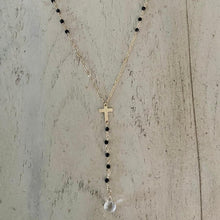 Load image into Gallery viewer, Black Spinel Cross Necklace