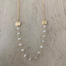 Load image into Gallery viewer, Moonstone Beads Necklace with Gold Disc