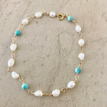 Load image into Gallery viewer, Pearl Bracelet with Howlite