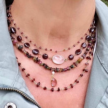 Load image into Gallery viewer, Garnet Necklace with Rose Quartz