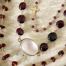 Load image into Gallery viewer, Garnet Necklace with Rose Quartz