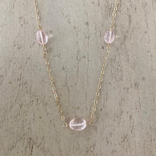 Load image into Gallery viewer, Gold Necklace with Rose Quartz
