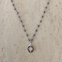 Load image into Gallery viewer, Black Spinel Necklace with North Star