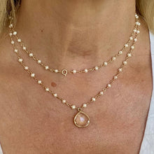 Load image into Gallery viewer, Pearl Necklace with Crystal Drop