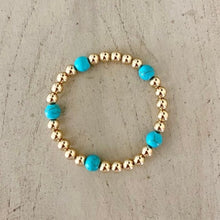 Load image into Gallery viewer, Gold Beads with Howlite