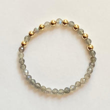 Load image into Gallery viewer, Gold Beads with Labradorite