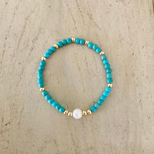 Load image into Gallery viewer, Gold Beads with Turquoise